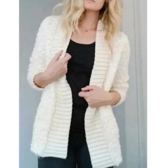 Anthropologie sleeping on snow lodge cloud Cardigan Sweater cream - Picture 1 of 11